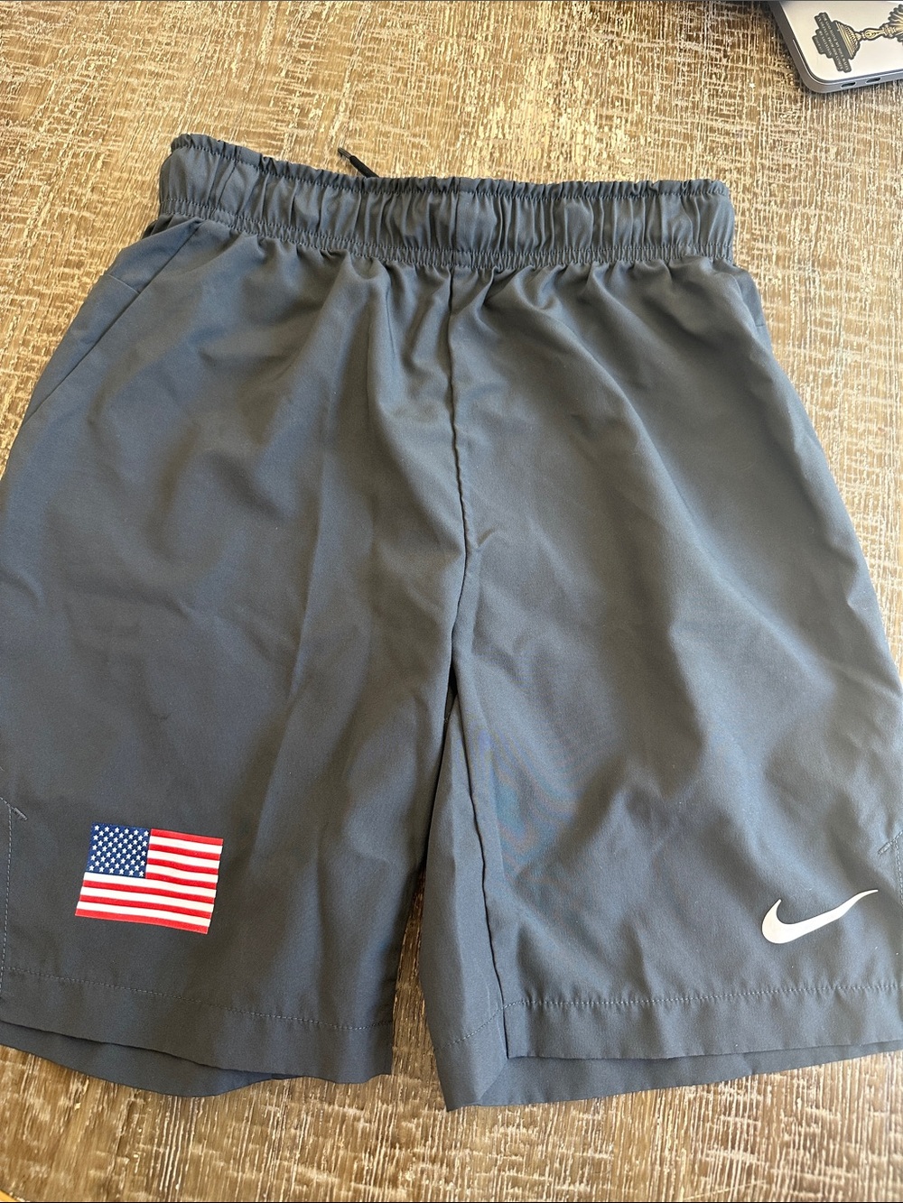 Nike kids Gray Athletic Shorts with American Flag no pockets M